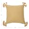 Hello Honey® Tan Square Canvas Pillow Cover with Tassels